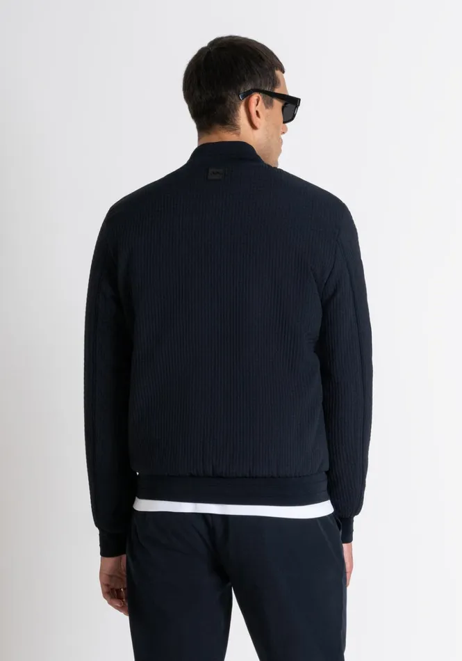 Field Jackets And Coats Men Antony Morato Regular Fit Bomber In Blue Technical Fabric With Synthetic Padding Blue Ink