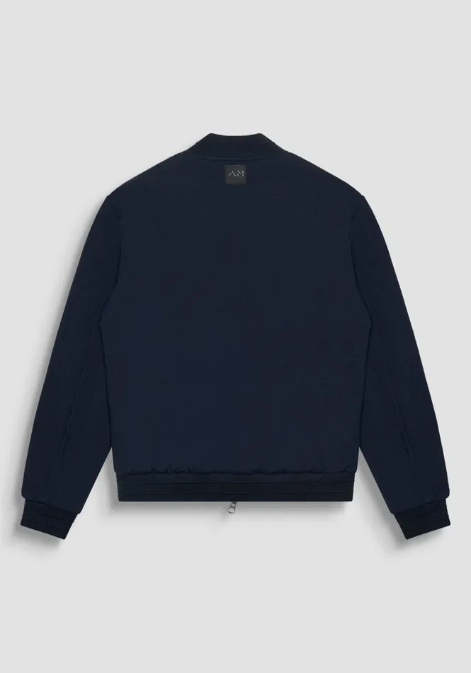 Field Jackets And Coats Men Antony Morato Regular Fit Bomber In Blue Technical Fabric With Synthetic Padding Blue Ink