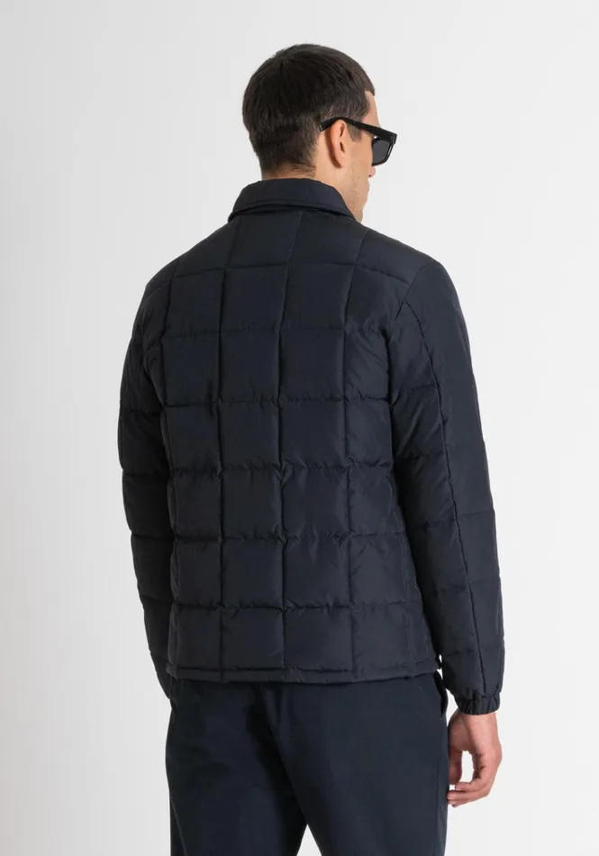 Field Jackets And Coats Men Antony Morato Regular Fit Down Jacket In Blue Technical Fabric And Dupont Sorona Synthetic Padding Blue Ink