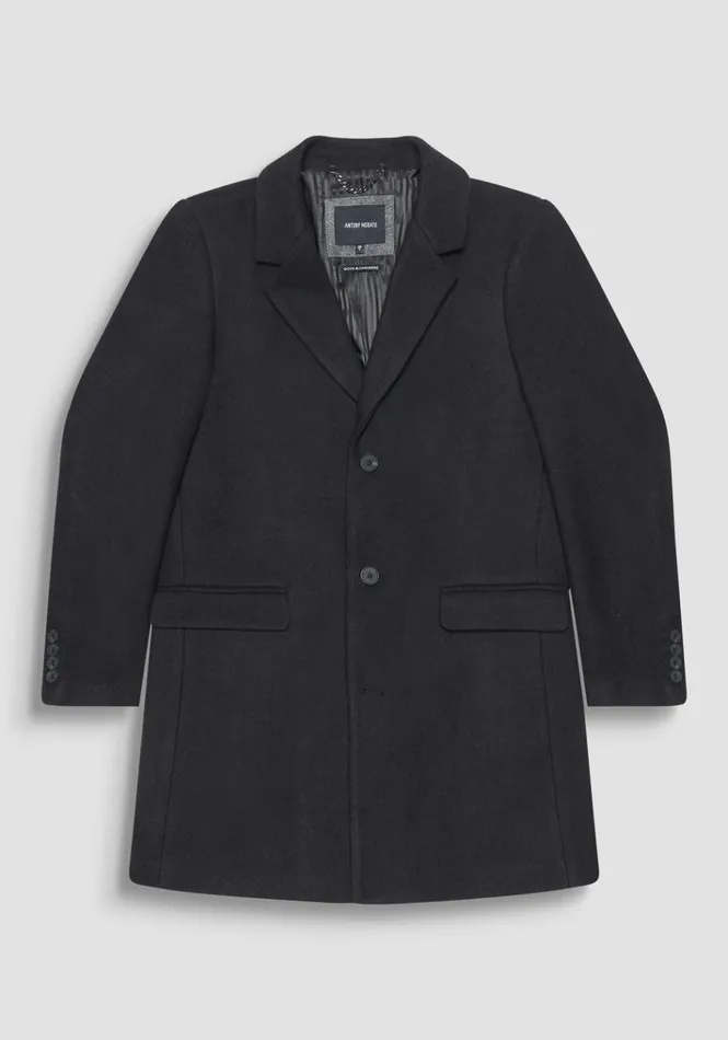 Field Jackets And Coats Men Antony Morato Slim Fit 034Russel034 Coat In Black Wool And Cashmere Blend Black Field Jackets And Coats Men Antony Morato Slim Fit 034Russel034 Coat In Black Wool And Cashmere Blend Black