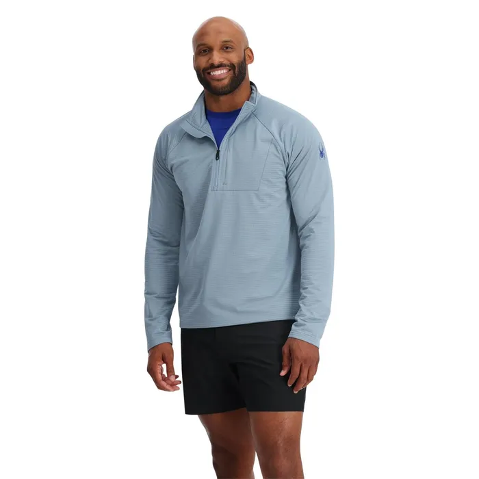 Fleece Mens Spyder Matrix Gridweb Half Zip 8211 Blue Fog