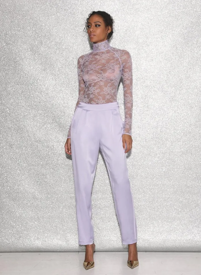 Fleur Du Mal Bodysuits Women High Neck Lace Bodysuit Thistle Fleur Du Mal Bodysuits Women High Neck Lace Bodysuit Thistle