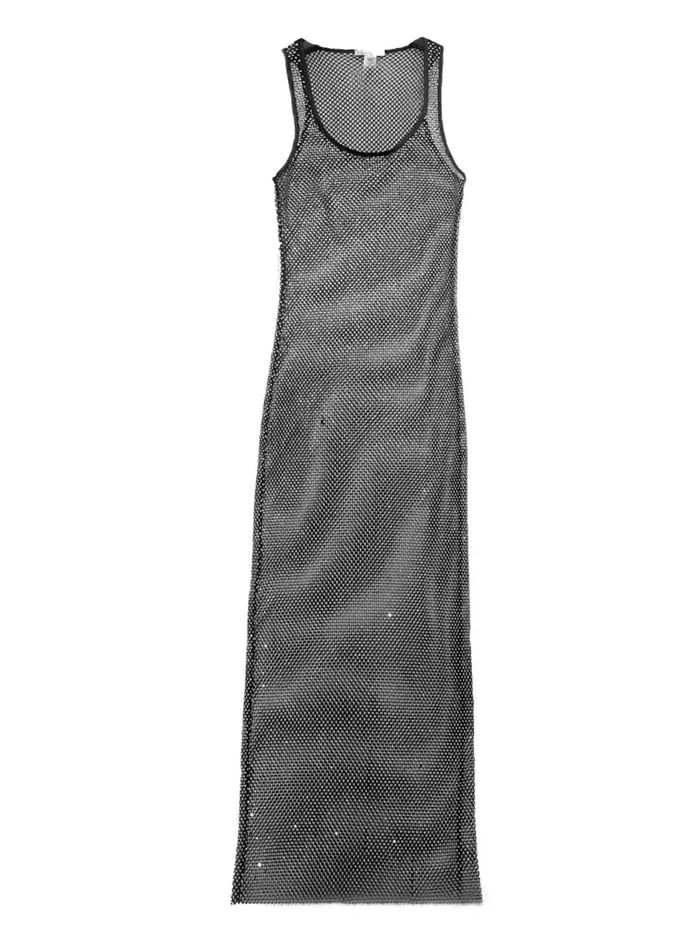 Fleur Du Mal Dresses Women Rhinestone Fishnet Tank Dress Black Fleur Du Mal Dresses Women Rhinestone Fishnet Tank Dress Black