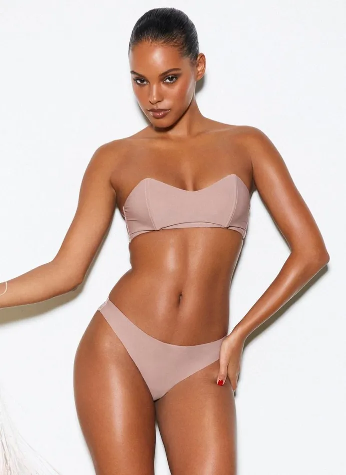 Fleur Du Mal Essentials Bras Women Charlotte Bandeau Bra Tan Fleur Du Mal Essentials Bras Women Charlotte Bandeau Bra Tan