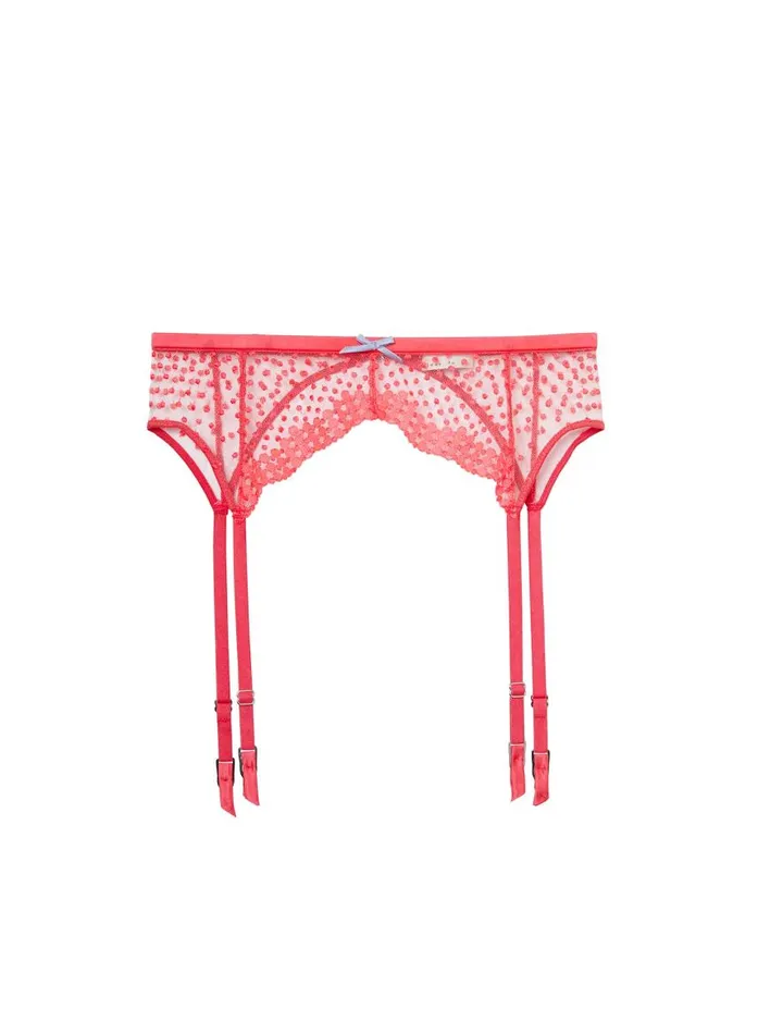 Fleur Du Mal Garters and Belts Women Dotty Garter Belt Pop Pink Fleur Du Mal Garters and Belts Women Dotty Garter Belt Pop Pink