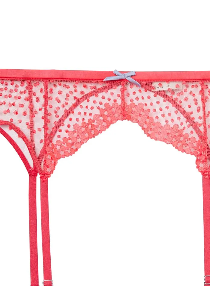 Fleur Du Mal Garters and Belts Women Dotty Garter Belt Pop Pink Fleur Du Mal Garters and Belts Women Dotty Garter Belt Pop Pink