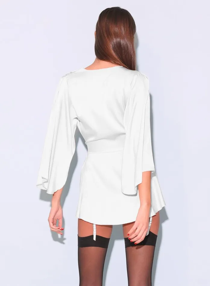 Fleur Du Mal Loungewear Women Angel Sleeve Robe Creme Fleur Du Mal Loungewear Women Angel Sleeve Robe Creme