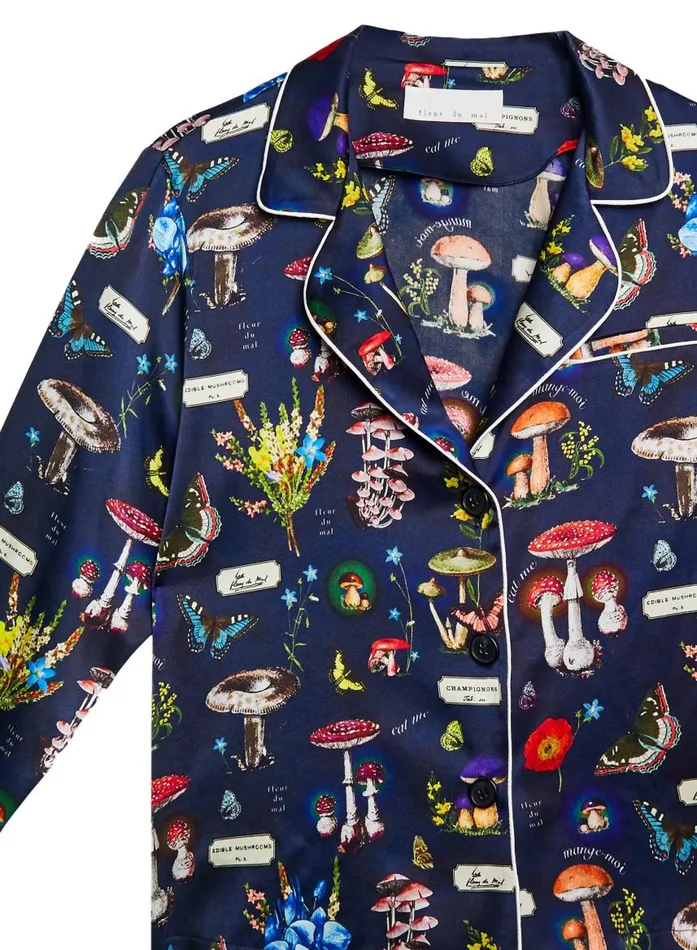 Fleur Du Mal Loungewear Women Magical Mushroom PJ Top Mushroom Print Fleur Du Mal Loungewear Women Magical Mushroom PJ Top Mushroom Print