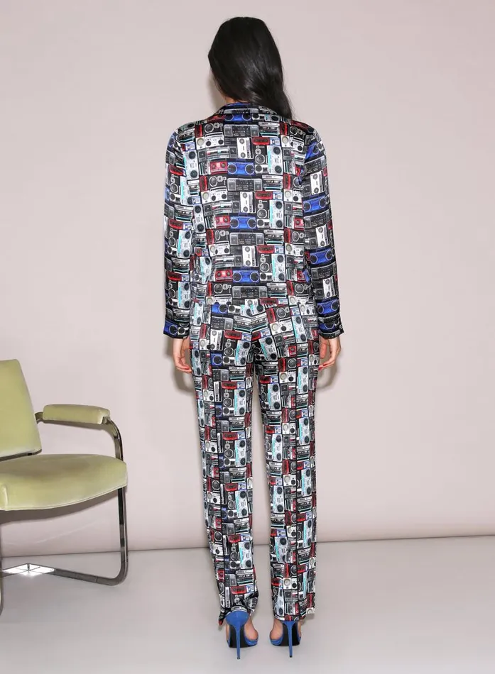 Fleur Du Mal Sleepwear Women Fleur PJ Top Boombox Print Fleur Du Mal Sleepwear Women Fleur PJ Top Boombox Print