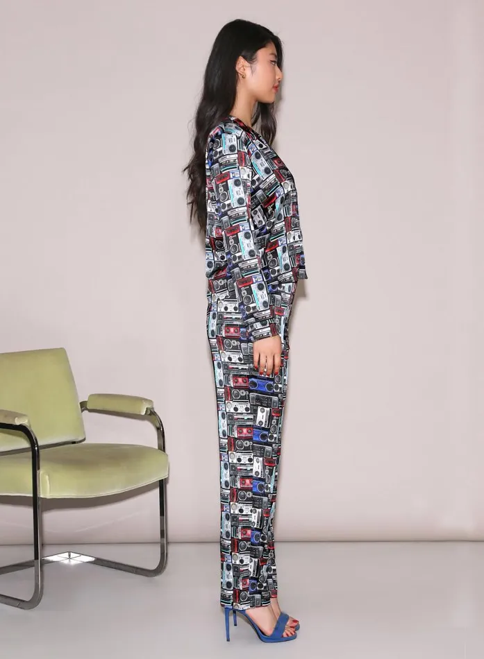 Fleur Du Mal Sleepwear Women Fleur PJ Top Boombox Print Fleur Du Mal Sleepwear Women Fleur PJ Top Boombox Print