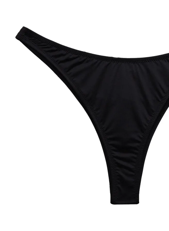 Fleur Du Mal Swim Women High Leg Bikini Bottom Black Fleur Du Mal Swim Women High Leg Bikini Bottom Black