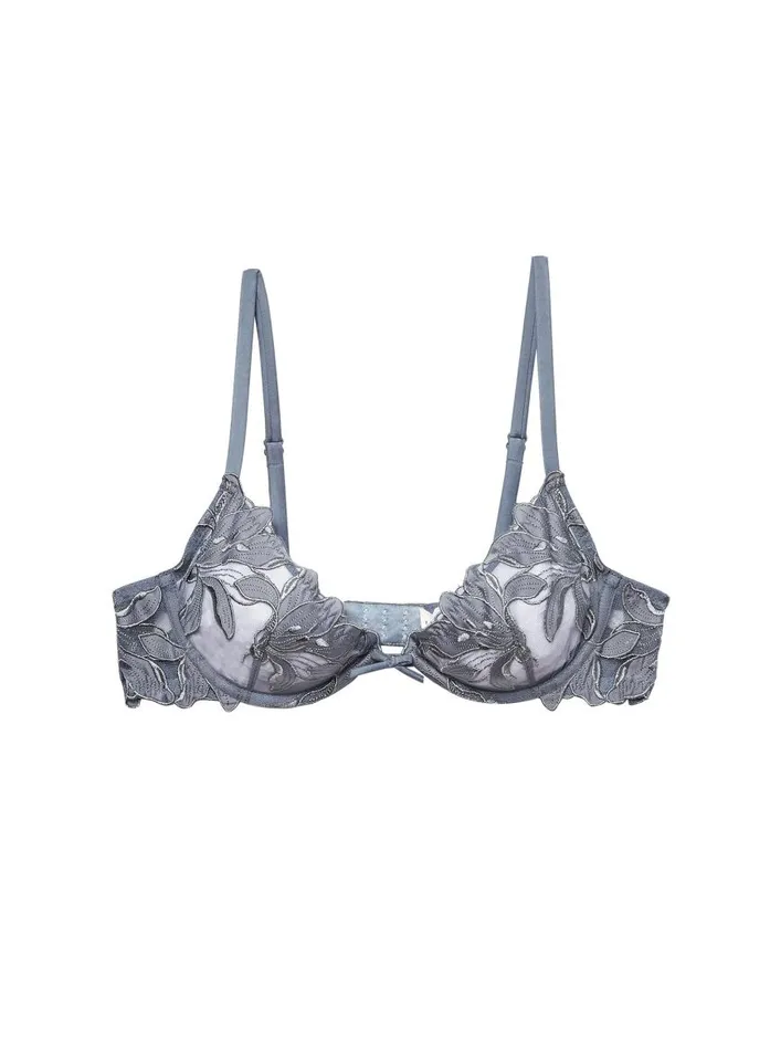Fleur Du Mal Underwire Bras Women Lily Embroidery Plunge Demi Bra Mr Grey Fleur Du Mal Underwire Bras Women Lily Embroidery Plunge Demi Bra Mr Grey