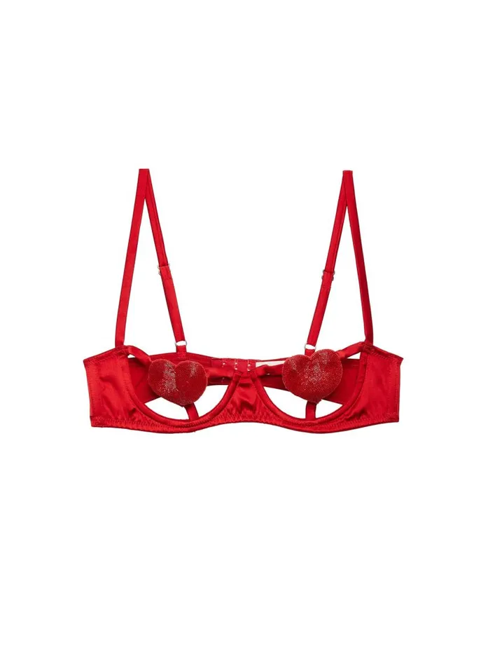 Fleur Du Mal Underwire Bras Women Queen Of Hearts Balconette Bra Rouge Fleur Du Mal Underwire Bras Women Queen Of Hearts Balconette Bra Rouge