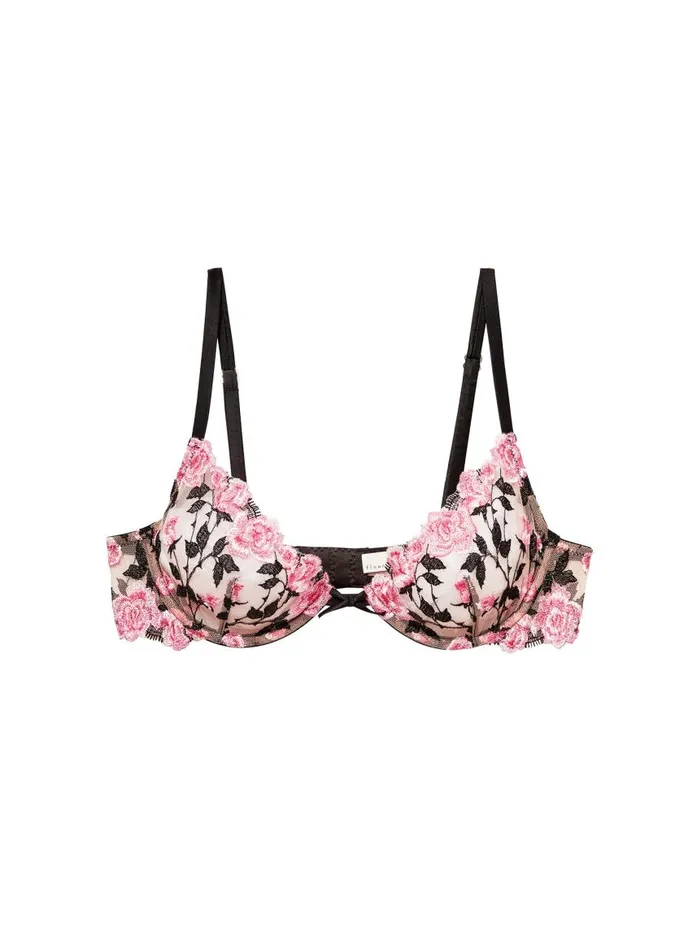 Fleur Du Mal Underwire Bras Women Roses U0026 Thorns Demi Bra Black Fleur Du Mal Underwire Bras Women Roses U0026 Thorns Demi Bra Black