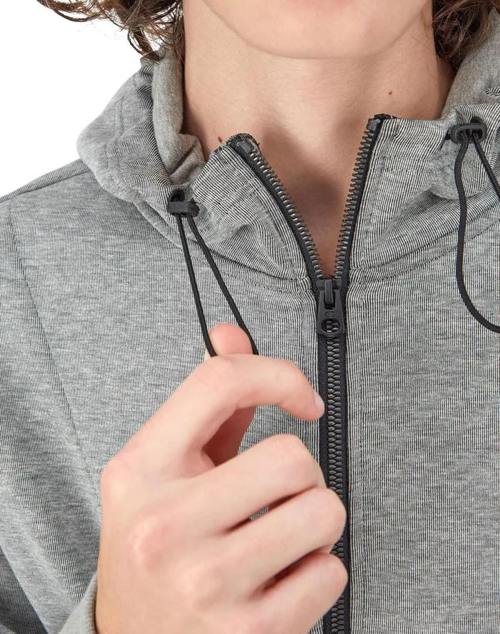 Flex ZipFront Hoodie Script Logo Oxford Grey Men Champion Jackets