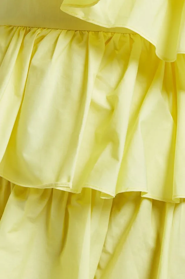 Flora Mini Dress 8211 One Shoulder Tiered Dress In Sun Yellow Women Showpo Dresses