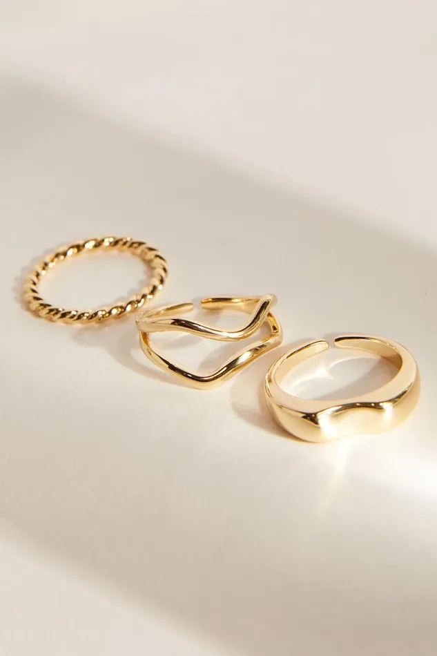 Florice 3 Pack Ring Set In Gold Women Showpo Rings