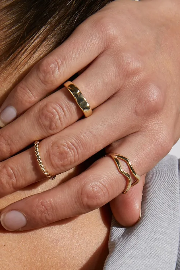 Florice 3 Pack Ring Set In Gold Women Showpo Rings