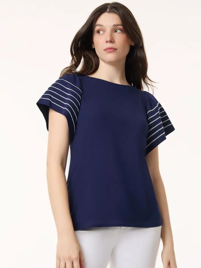 Flutter ShortSleeve Top Cotton Modal Women Jones New York Tops and Blouses