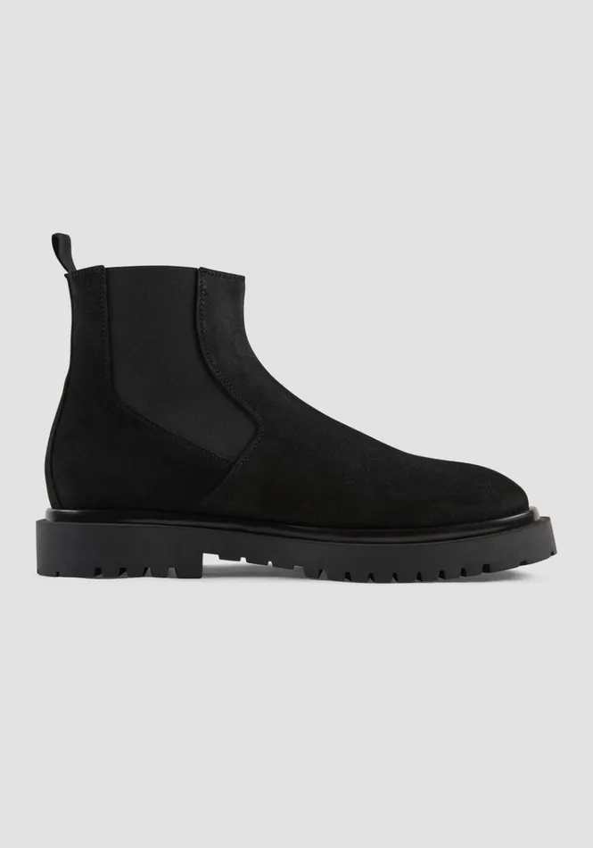 Formal Shoes Men Antony Morato Avedon Chelsey Boot In Suede Black