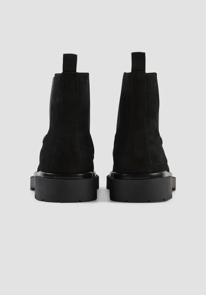 Formal Shoes Men Antony Morato Avedon Chelsey Boot In Suede Black