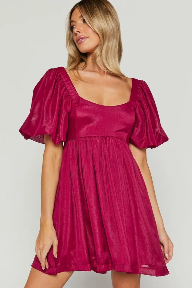 Francis Mini Dress 8211 Puff Sleeve Dress In Mulberry Women Showpo Dresses