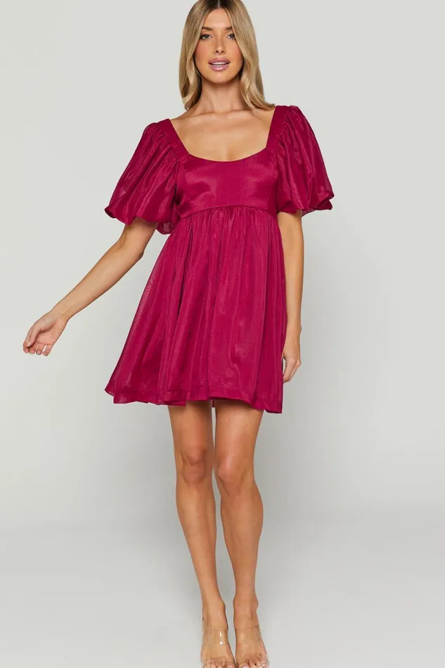 Francis Mini Dress 8211 Puff Sleeve Dress In Mulberry Women Showpo Dresses