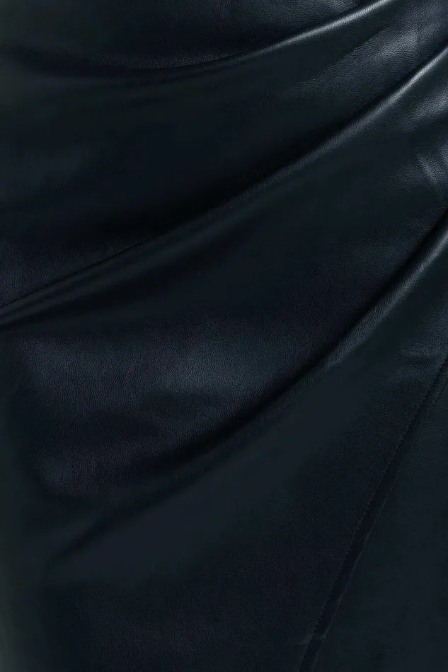 Gena Midi Skirt 8211 Split Faux Leather Skirt In Black Women Showpo Suits and Tailoring