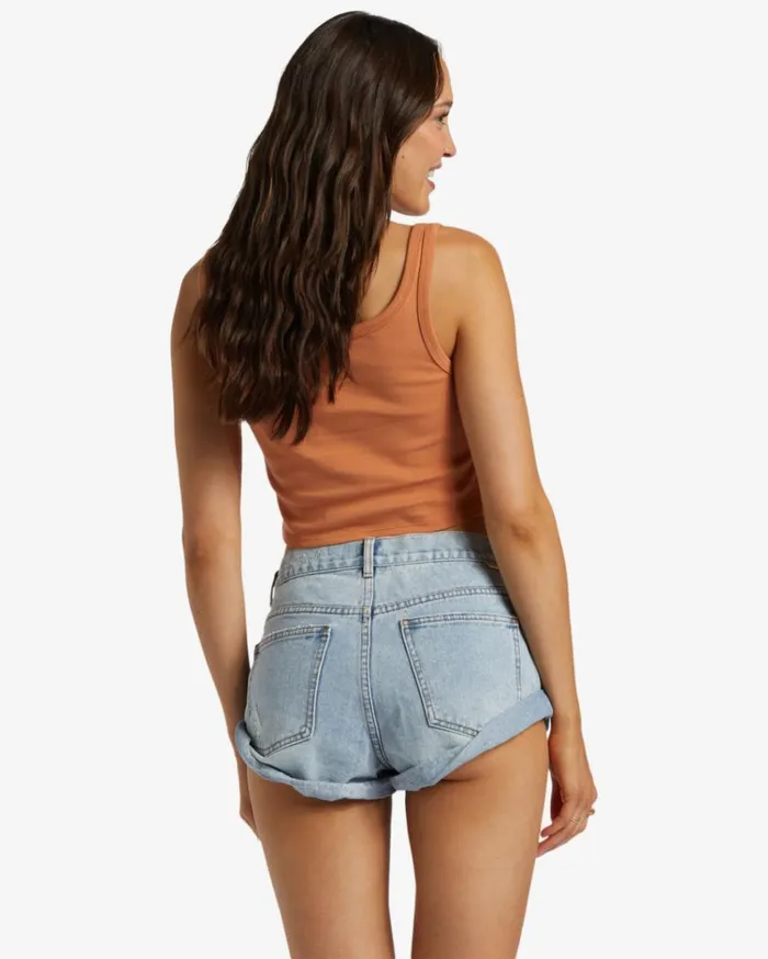 Get Low Short Denim Shorts Light Wash Destroy Women Billabong Shorts