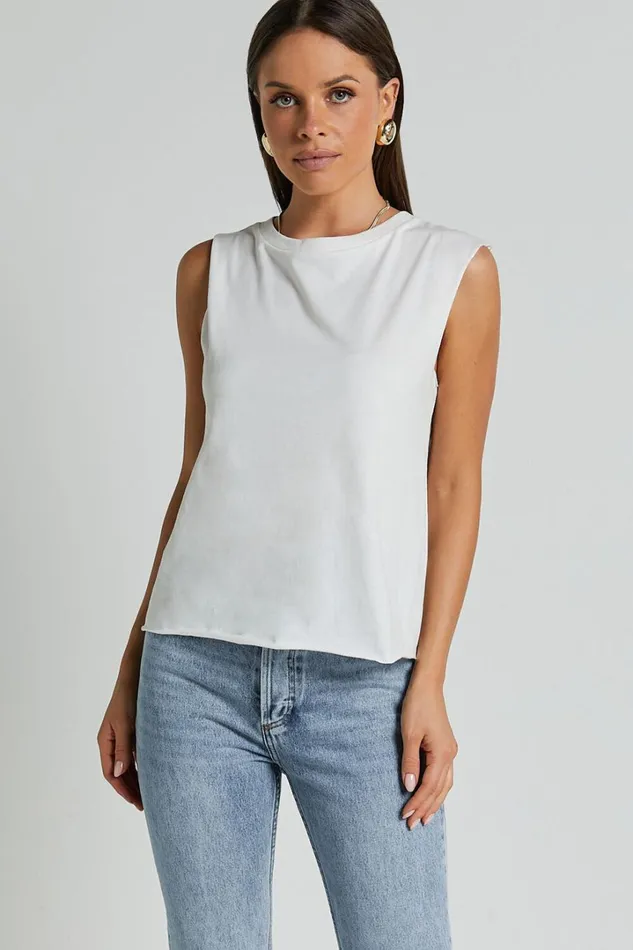 Gia Tee 8211 High Neck Tshirt In White Women Showpo Basics