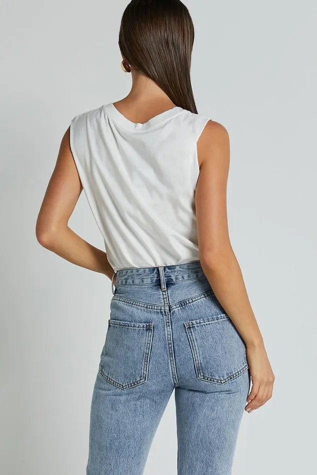 Gia Tee 8211 High Neck Tshirt In White Women Showpo Basics