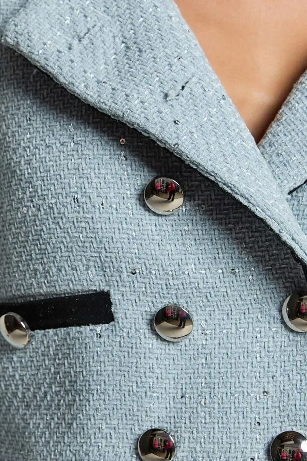 Gina Jacket 8211 Contrast Button Through Jacket In Ice Blue Women Showpo Jackets and Coats