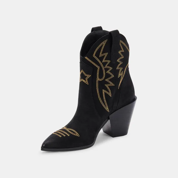 Ginni Booties Black Nubuck Women Dolce Vita Boots and Booties