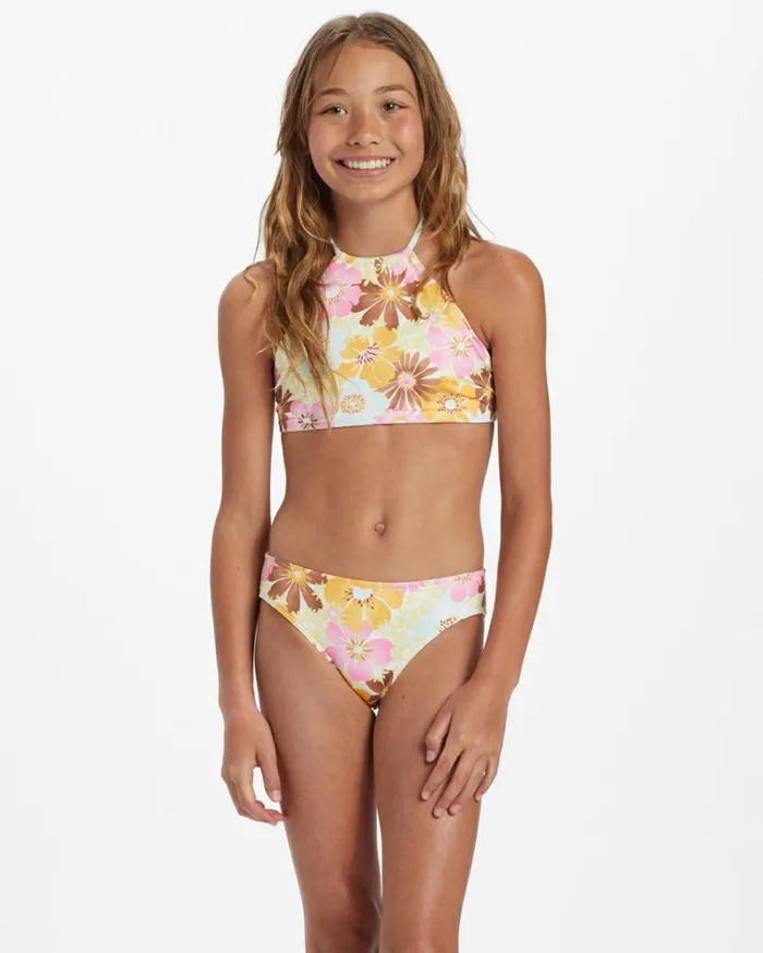Girl039s Flower Power Rev High Neck Set Bikini Set Multi Kids Billabong Girls039 Swimwear Girl039s Flower Power Rev High Neck Set Bikini Set Multi Kids Billabong Girls039 Swimwear