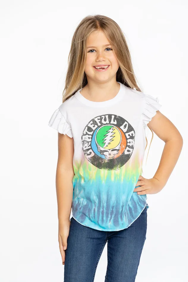 Girls Chaser Brand Grateful Dead Steal Your Face Tie Dye Tops