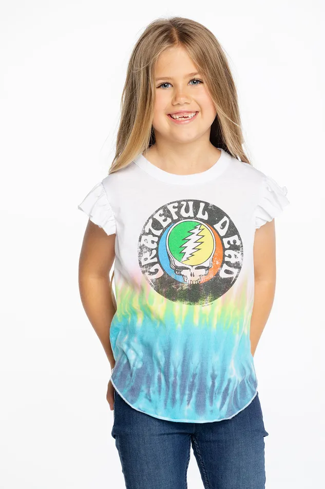 Girls Chaser Brand Grateful Dead Steal Your Face Tie Dye Tops