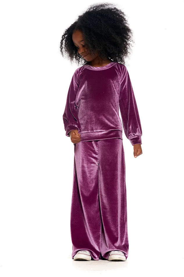 Girls Chaser Brand Stretch Velvet Wide Leg Pant Bottoms Girls Chaser Brand Stretch Velvet Wide Leg Pant Bottoms