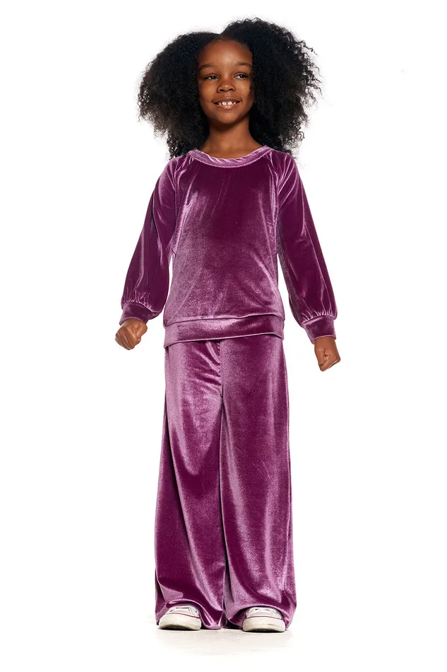 Girls Chaser Brand Stretch Velvet Wide Leg Pant Bottoms Girls Chaser Brand Stretch Velvet Wide Leg Pant Bottoms