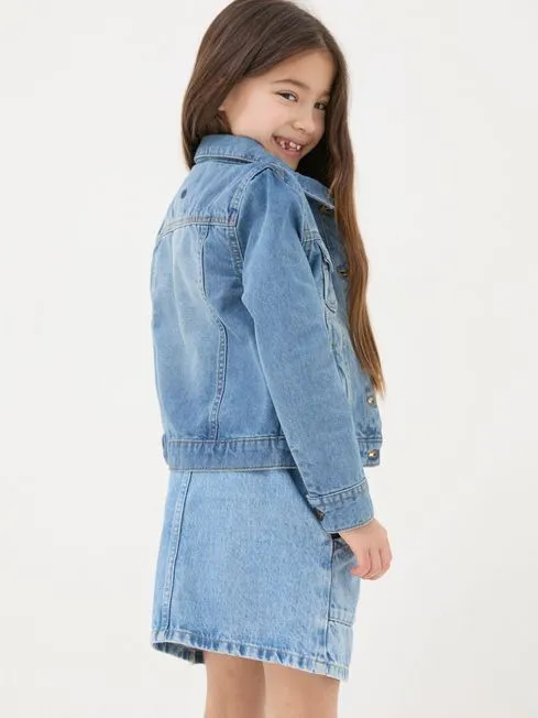Girls Fatface Coats and Jackets Light Blue Plain Denim Jacket