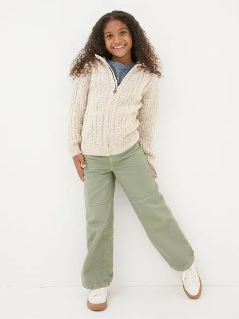 Girls Fatface Sweatshirts and Hoodies Alicia Cream Knit Hoodie