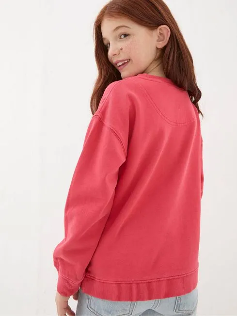 Girls Fatface Sweatshirts and Hoodies Tilbury Red Crew Sweatshirt
