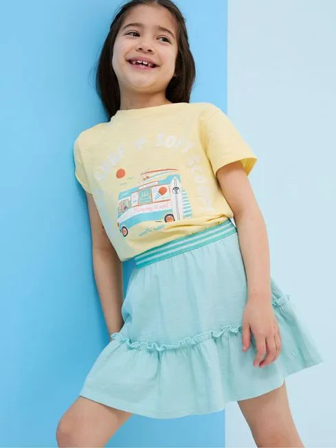 Girls Fatface Tops and TShirts Judes Yellow Ice Cream TShirt