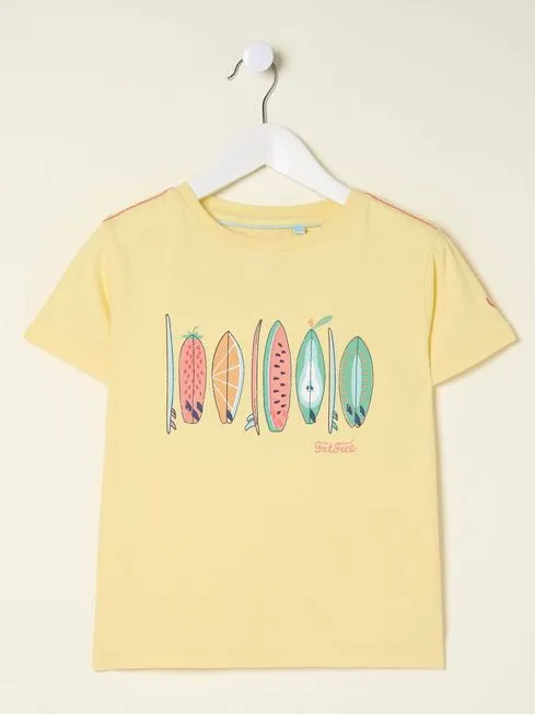 Girls Fatface Tops and TShirts Yellow Surf Graphic TShirt Girls Fatface Tops and TShirts Yellow Surf Graphic TShirt