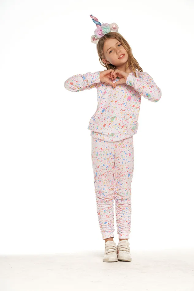 Girls Tops Chaser Brand Rpet Bliss Knit Shirred Long Sleeve Pullover