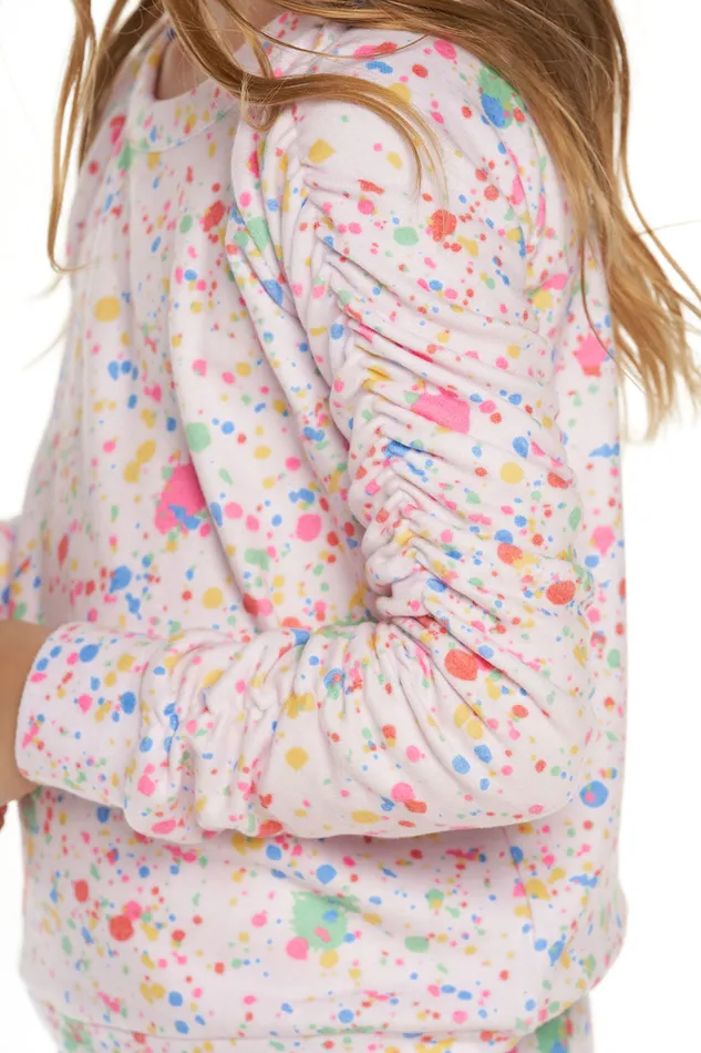 Girls Tops Chaser Brand Rpet Bliss Knit Shirred Long Sleeve Pullover