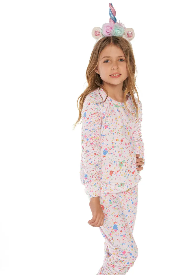 Girls Tops Chaser Brand Rpet Bliss Knit Shirred Long Sleeve Pullover