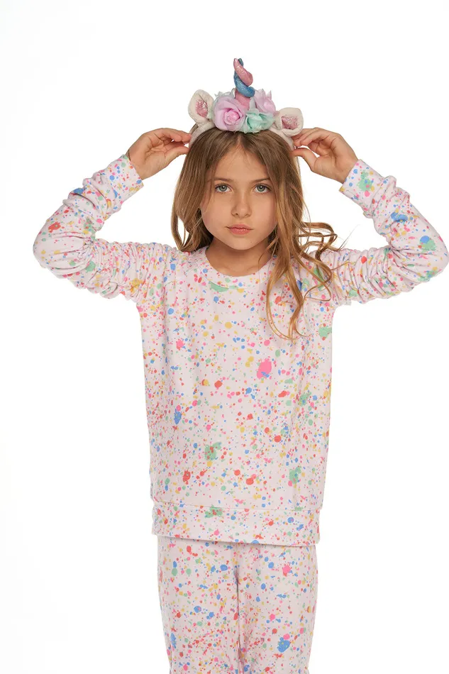 Girls Tops Chaser Brand Rpet Bliss Knit Shirred Long Sleeve Pullover