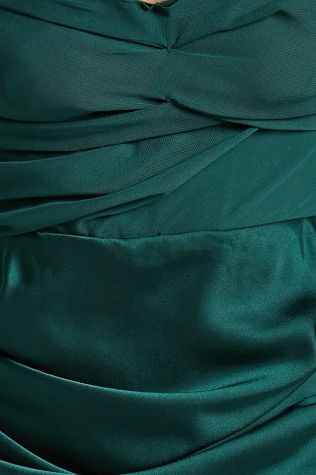 Glynn Midi Dress 8211 Ruched Sweetheart Bodice Dress In Forest Green Women Showpo Dresses