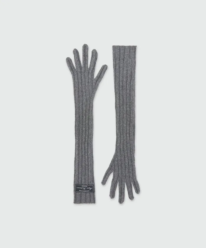 Grey Blue Ribbed Woolen Gloves Women MSGM Hats Scarves And Gloves