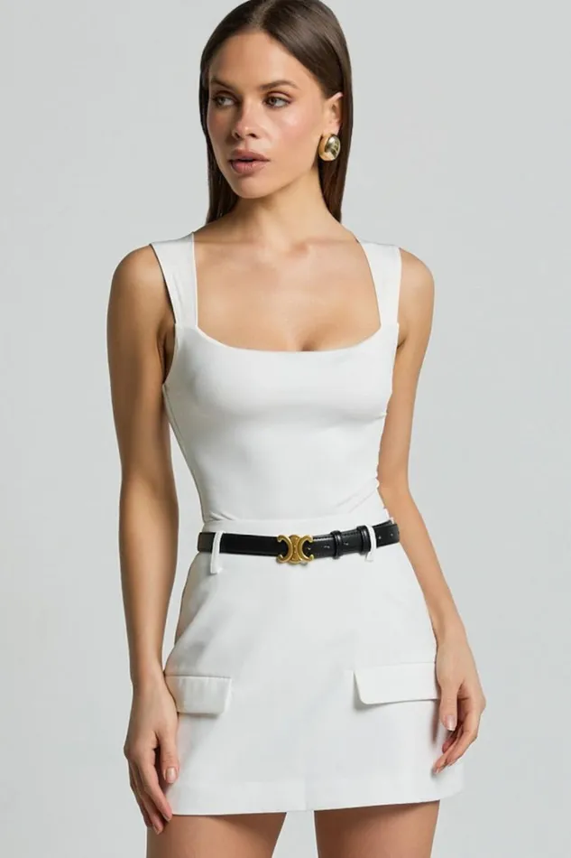 Haidy Skort 8211 Mid Waisted Tailored Mini Skort In White Women Showpo Shorts